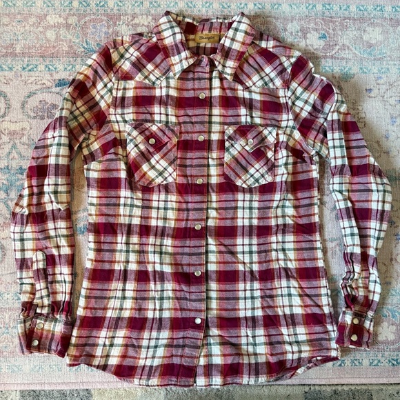 3 Wrangler buttondown shirt bundle- rodeo farm girl western country, cabin core - Picture 5 of 15